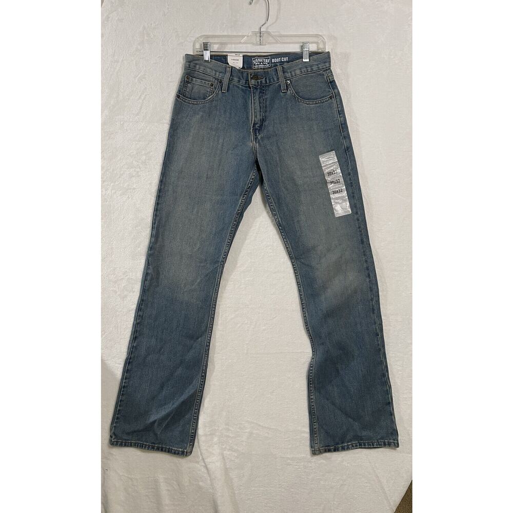LEVI'S STRAUSS SIGNATURE W29xL30 Boot Cut Denim Distressed Jeans NEW